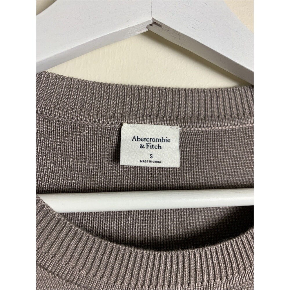 ABERCROMBIE & FITCH Taupe Crew Neck Bodysuit Long Sleeve Corset Ribbed Small Y2K - Picture 3 of 9
